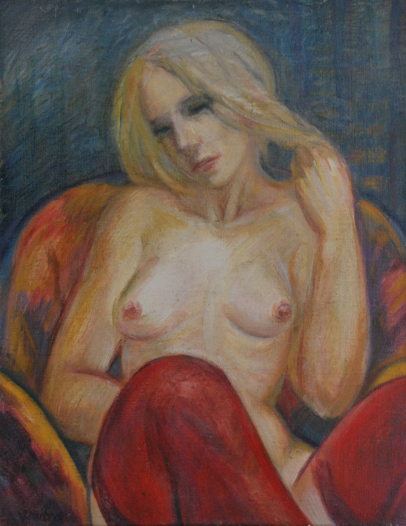 THUMBELINA FROM AMSTERDAM original painting by Vaidotas Ruibys. Nude