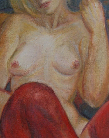 THUMBELINA FROM AMSTERDAM original painting by Vaidotas Ruibys. Nude