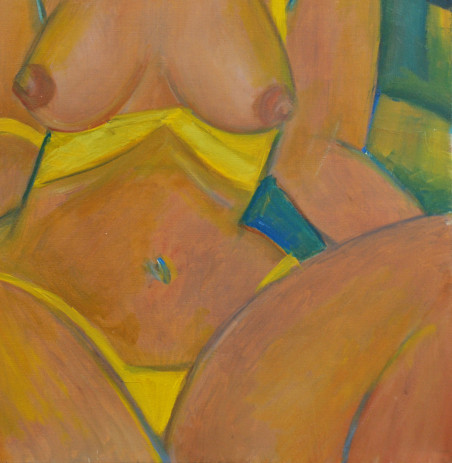 SUMMER UNDER THE PEAR-TREE original painting by Vaidotas Ruibys. Nude