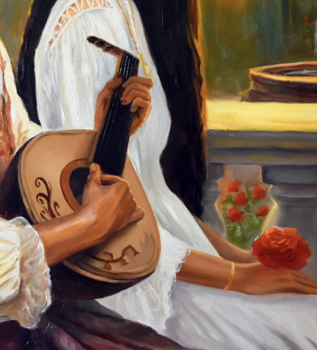 The Troubadour's Love original painting by Serghei Ghetiu. Realism