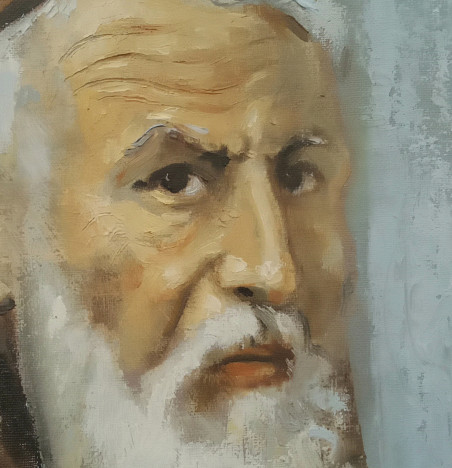 An Old Jew original painting by Vidmantas Jažauskas. Portrait