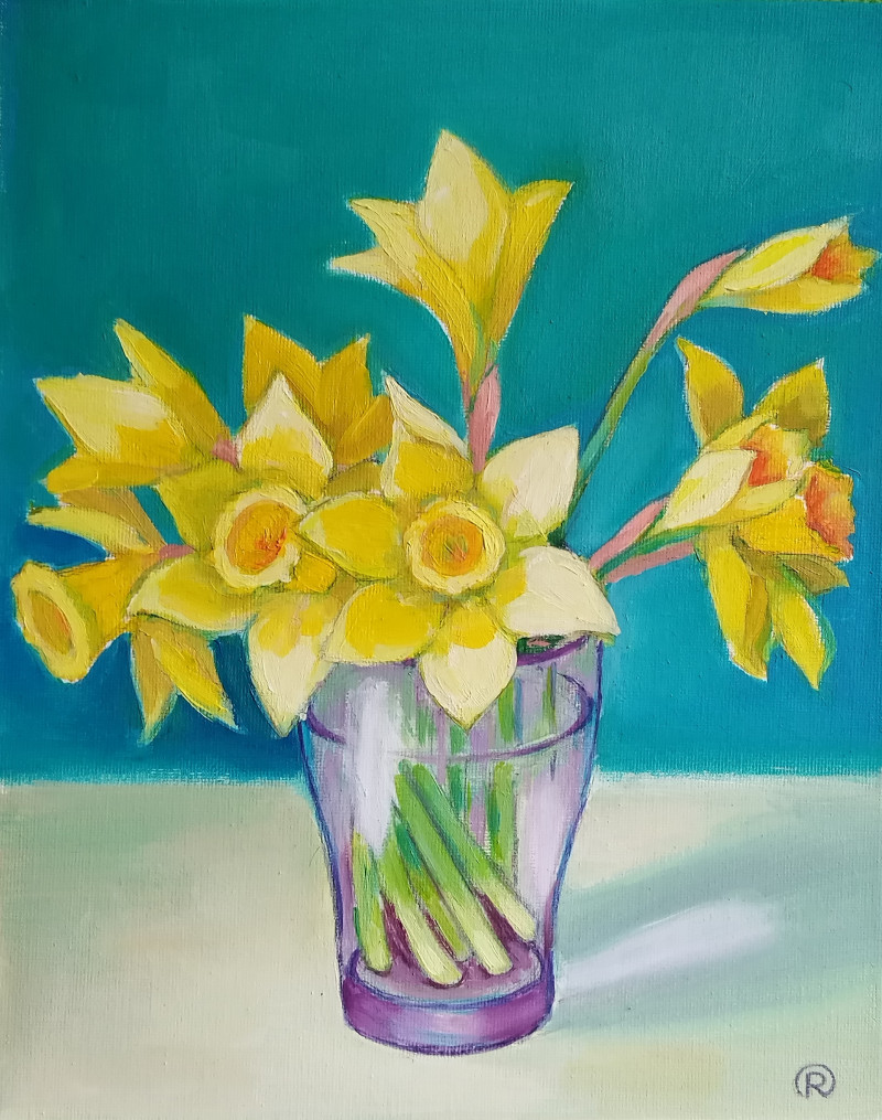 Daffodils original painting by Rima Rusinova. Flowers