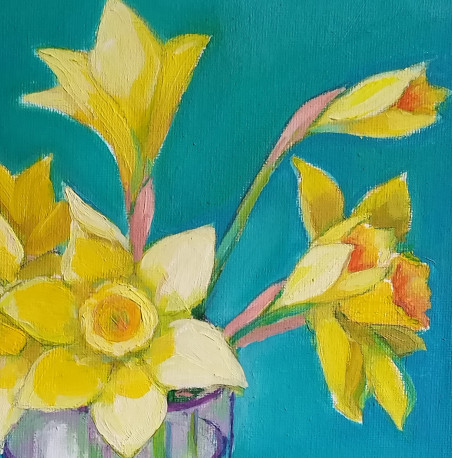 Daffodils original painting by Rima Rusinova. Flowers