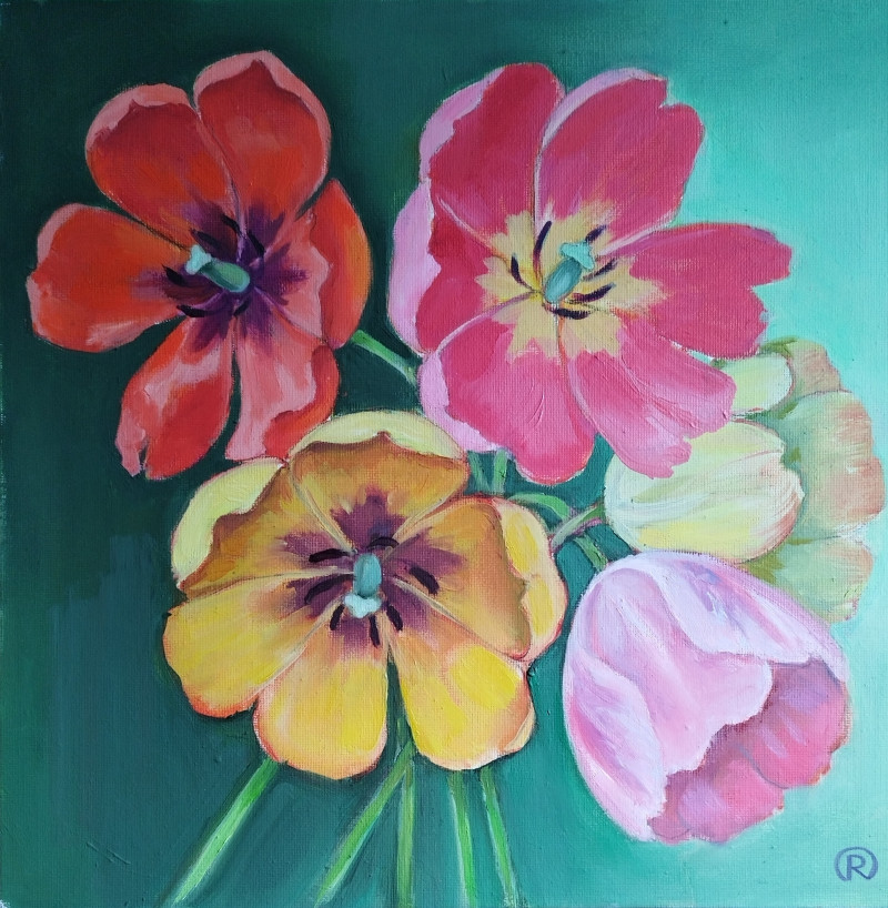 Tulips original painting by Rima Rusinova. Flowers