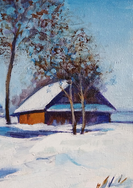 Landscape 2 original painting by Rima Rusinova. Lithuanian Landscape Paintings