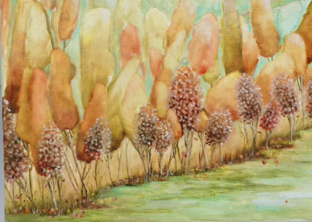 Magic Trees 19 original painting by Inesa Škeliova. Lithuanian Landscape Paintings