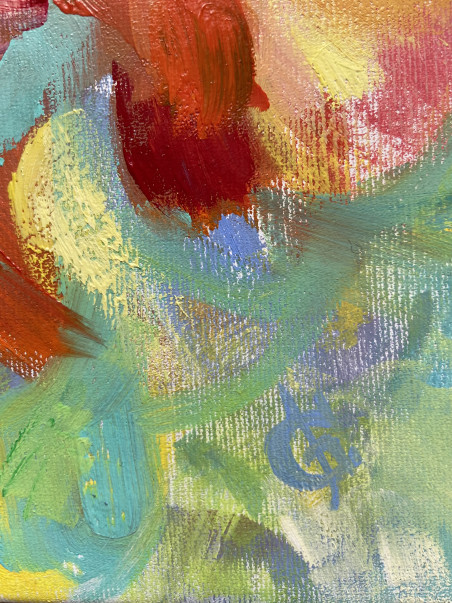 Improvisation on Peony Tulips original painting by Yuna Galejeva. Talk Of Flowers