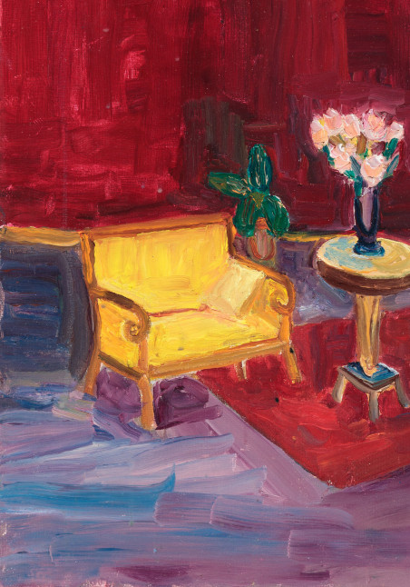 The Red Room original painting by Aistė Bugailiškytė. Neo Expressionism