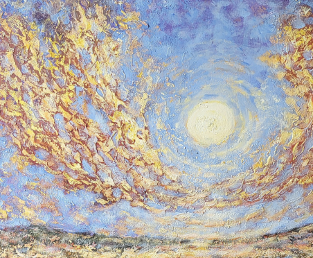 Caresses of the Sun original painting by Romas Žmuidzinavičius. Lithuanian Landscape Paintings