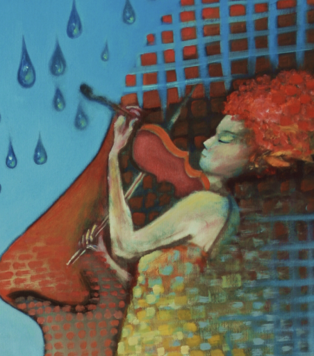 Music of the rain original painting by Rolandas Butkevičius. Dance - Music