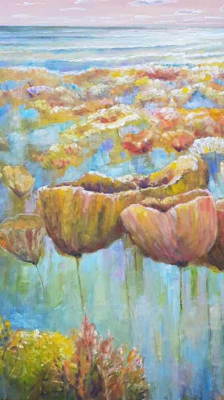 Blooming of the Sea original painting by Voldemaras Valius. Lithuanian Landscape Paintings