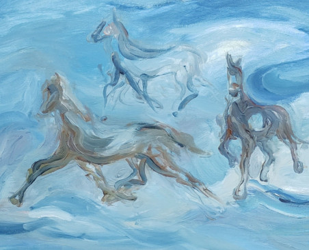 The Race original painting by Rūta Eidukaitytė. Genres