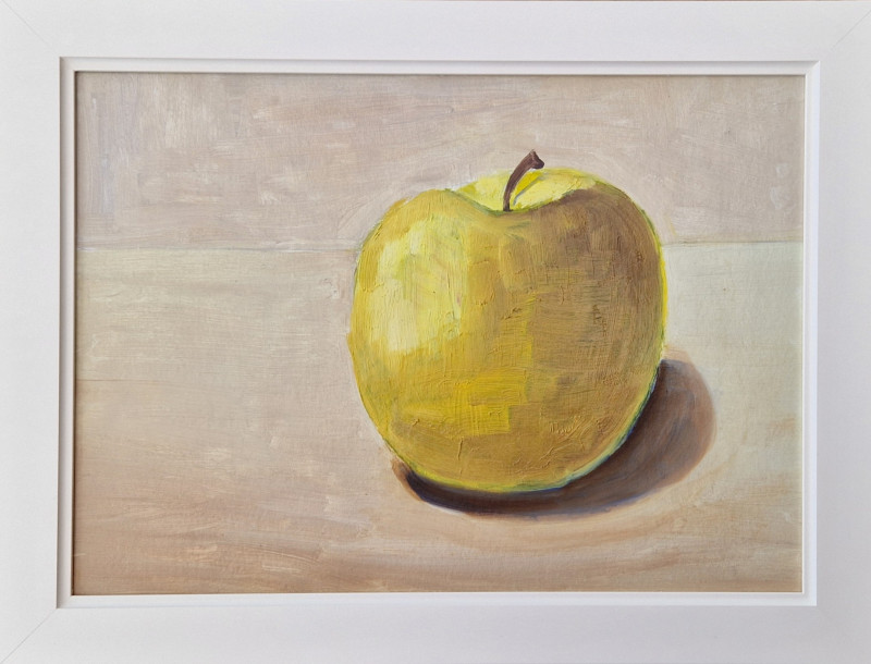 Golden Apple original painting by Dalia Motiejūnienė. Still-Life