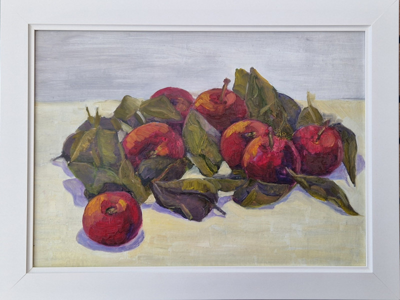 Red Apples original painting by Dalia Motiejūnienė. Still-Life