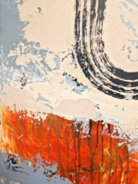 ORANGE SUBMARINE original painting by Eglė Stripeikienė. Abstract Paintings