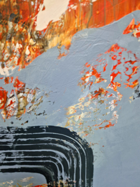 ORANGE SUBMARINE original painting by Eglė Stripeikienė. Abstract Paintings