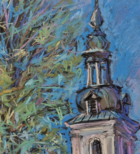 Next to St Michael's Church. Vilnius original painting by Dmytro Hunts. Lithuanian Landscape Paintings