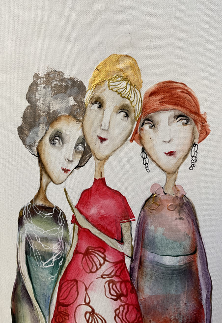 Ella, Norma and Bernadette original painting by Sniegė. Beauty Of A Woman