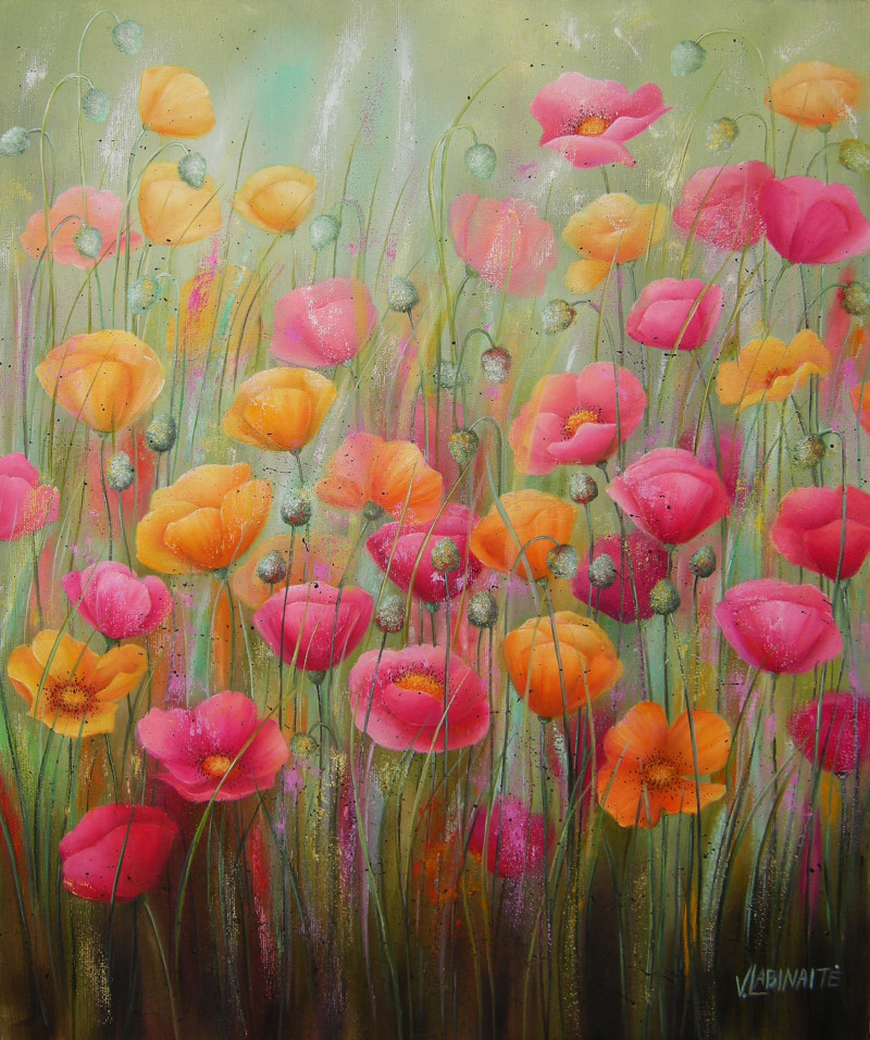 The Softness of Summer original painting by Viktorija Labinaitė. Flowers