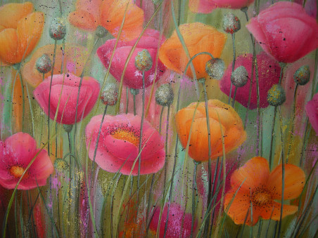 The Softness of Summer original painting by Viktorija Labinaitė. Flowers