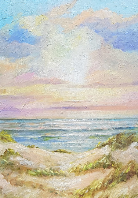 Dunes And Sea original painting by Voldemaras Valius. Lithuanian Landscape Paintings