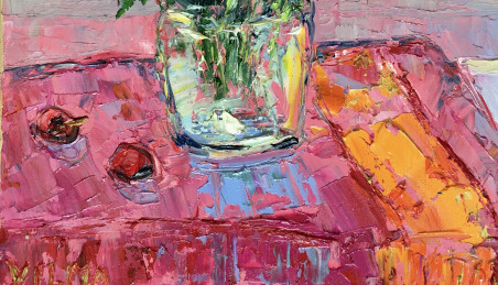 Bright still-life original painting by Vilma Gataveckienė. Flowers