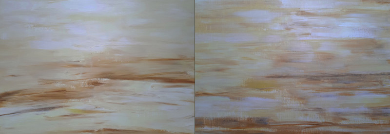 The Days Get Longer in the Summer (diptych) original painting by Rūta Baužytė Jarosz. Abstract Paintings