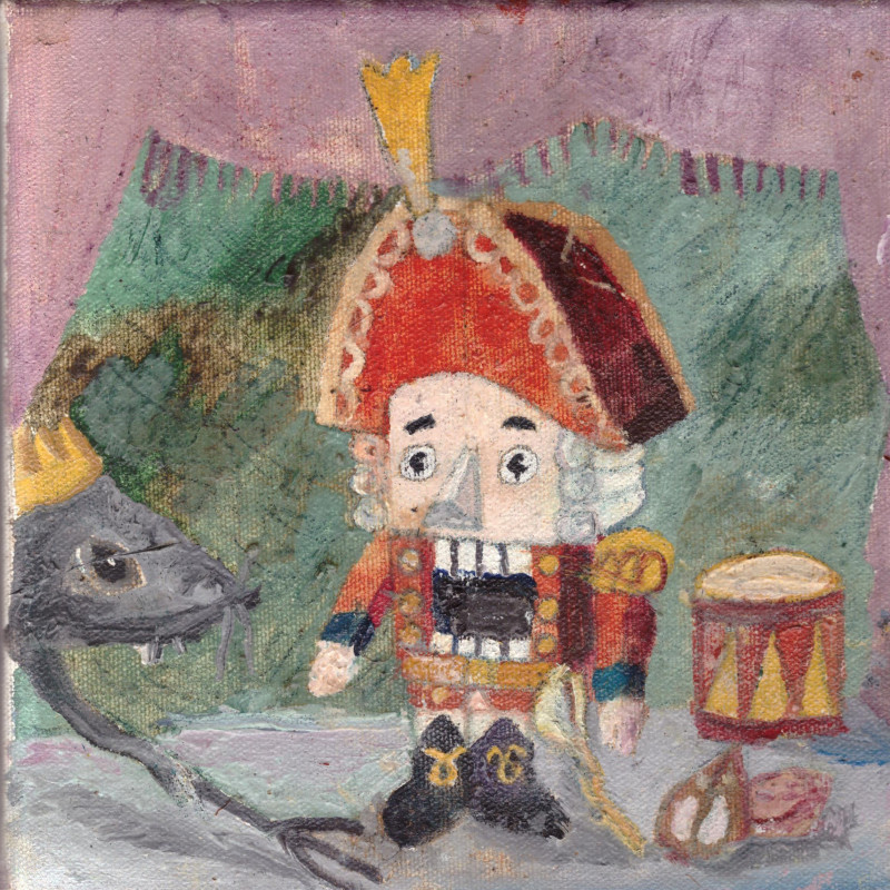 Nutcracker original painting by Kristina Daniūnaitė. Miniature