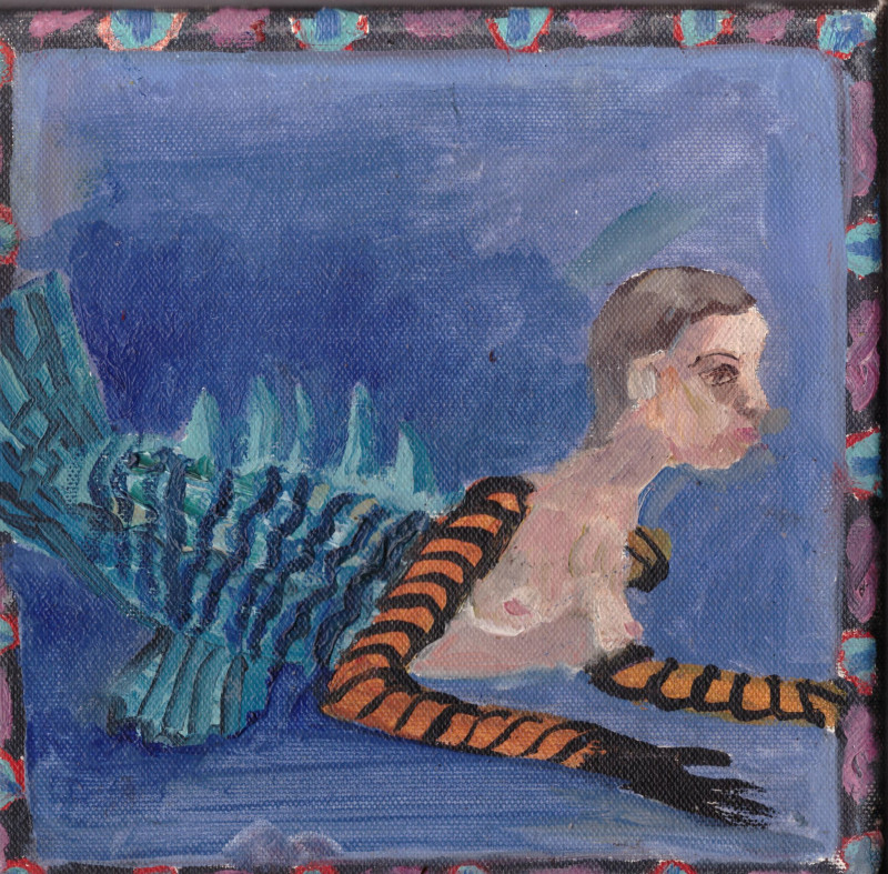 Mermaid original painting by Kristina Daniūnaitė. Miniature