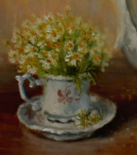 Chamomile Tea original painting by Irma Pažimeckienė. Still-Life