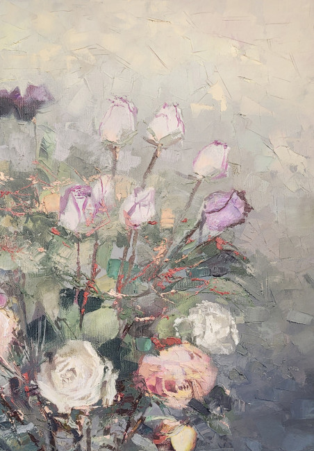 A Bouquet original painting by Rolandas Mociūnas. Flowers