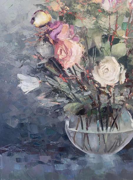 A Bouquet original painting by Rolandas Mociūnas. Flowers