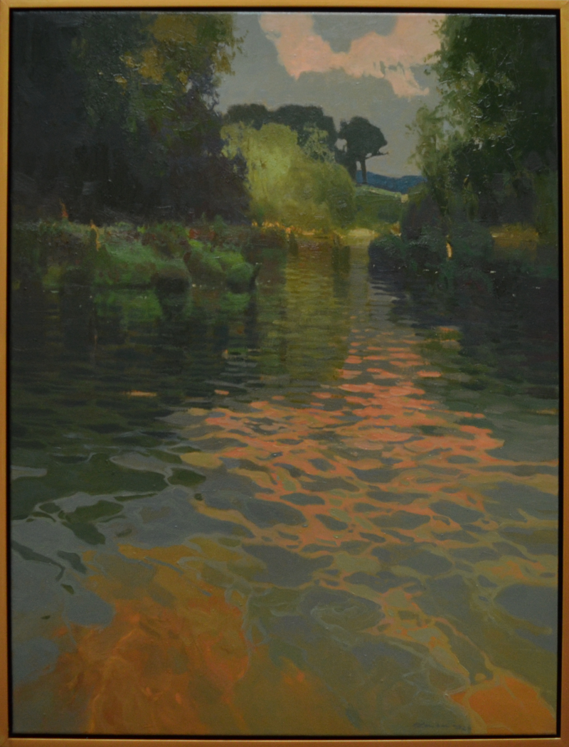 Evening Ripples original painting by Vytautas Laisonas. Lithuanian Landscape Paintings