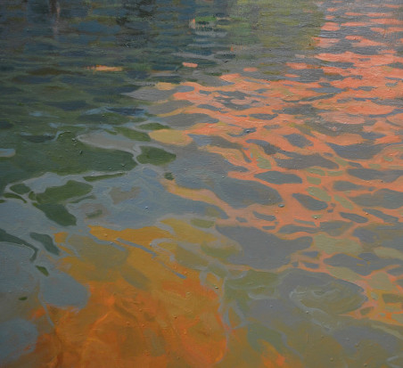 Evening Ripples original painting by Vytautas Laisonas. Lithuanian Landscape Paintings