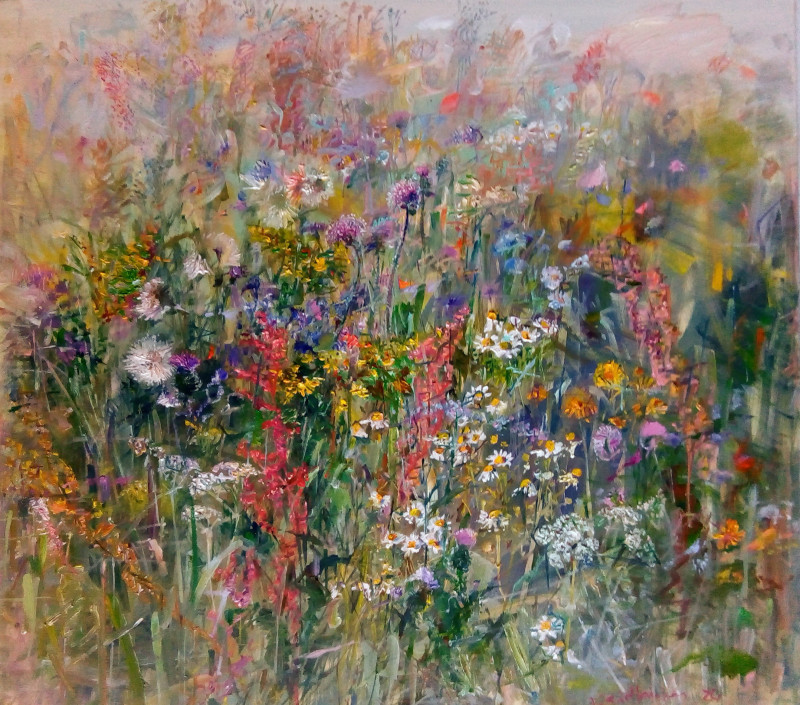 Midsummer Flowers original painting by Jonas Šidlauskas. Talk Of Flowers