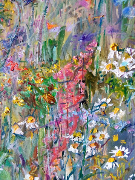 Midsummer Flowers original painting by Jonas Šidlauskas. Talk Of Flowers