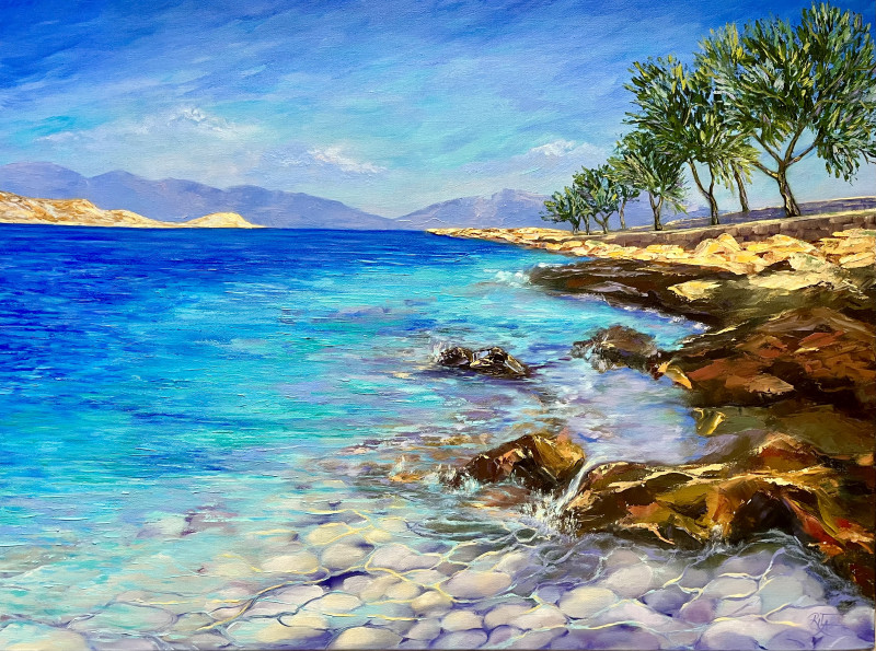 Sea. The Magic of the Greek Islands original painting by Rita Medvedevienė. Sea