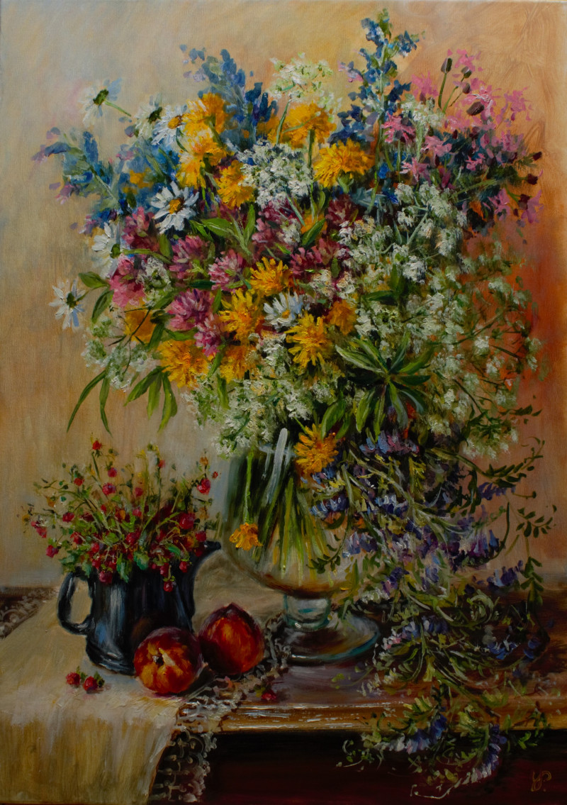 Summer Colors And Smells original painting by Irma Pažimeckienė. Still-Life