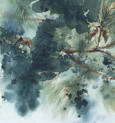 Inhale the scent of pine... deeper... deeper... and relax original painting by Ana Radivilovič. Calm paintings