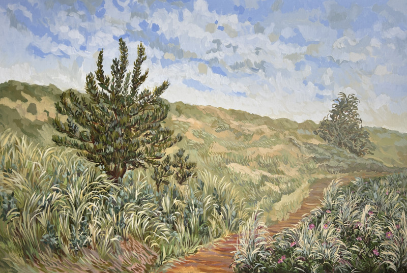 Sunny Day in the Dunes original painting by Gabrielė Prišmantaitė. Lithuanian Landscape Paintings