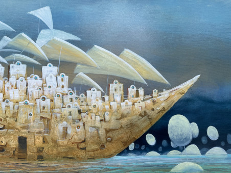 Floating Evening original painting by Modestas Malinauskas. Fantastic