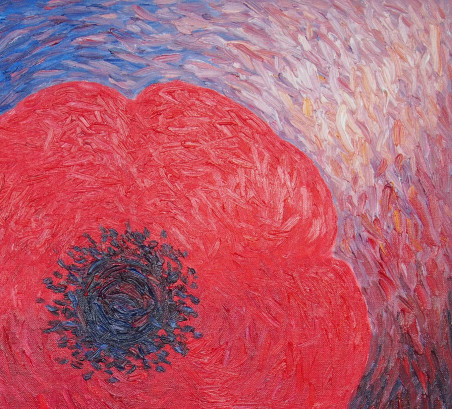 Poppy Flower original painting by Aida Kačinskaitė. Flowers