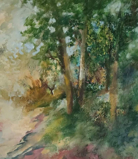 Forest Tale original painting by Birutė Butkienė. Lithuanian Landscape Paintings