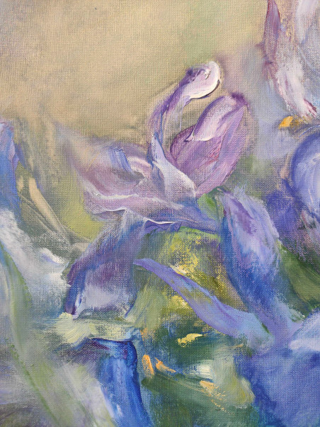 Irises original painting by Gitana Petronaitienė. Flowers