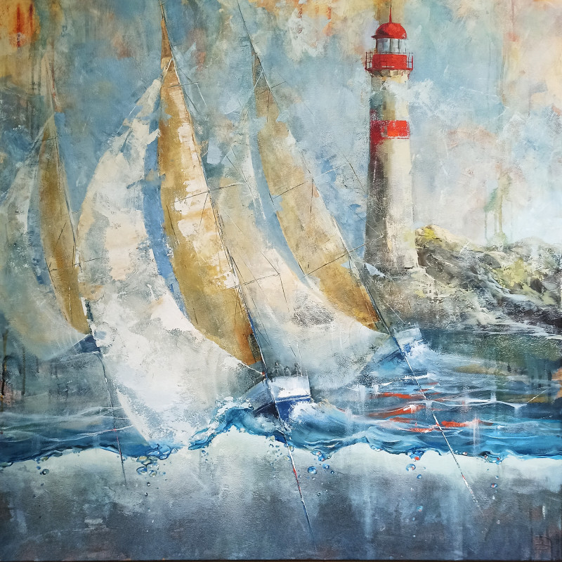 Godspeed original painting by Daiva Rožukienė. Marine Art