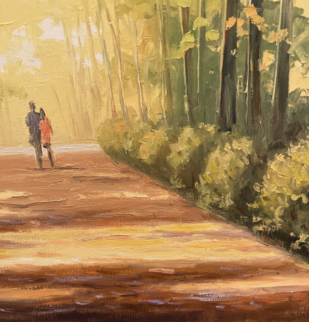 Sunny path original painting by Rimantas Virbickas. Paintings With People