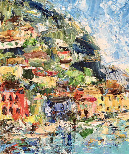 In Portofino original painting by Vilma Gataveckienė. Lithuanian Landscape Paintings