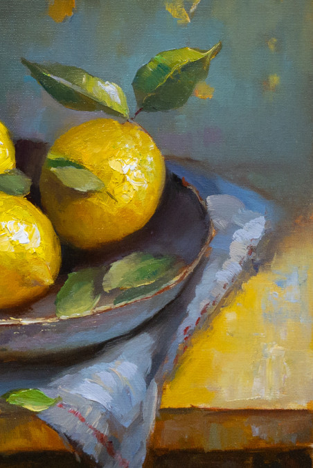 Refreshing original painting by Alexander Jerochin. Still-Life