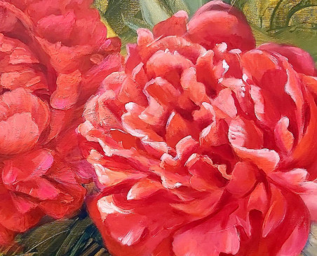 Couple of Red original painting by Lidija Skačkauskaitė Kuklienė. Flowers