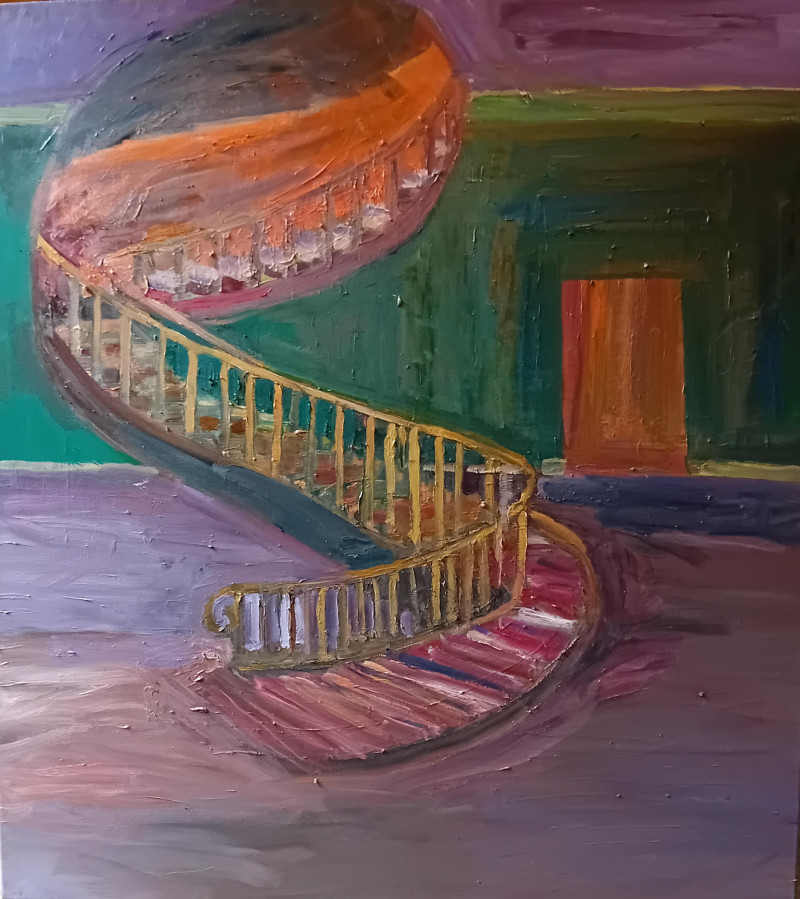 Stairs original painting by Aistė Bugailiškytė. Neo Expressionism